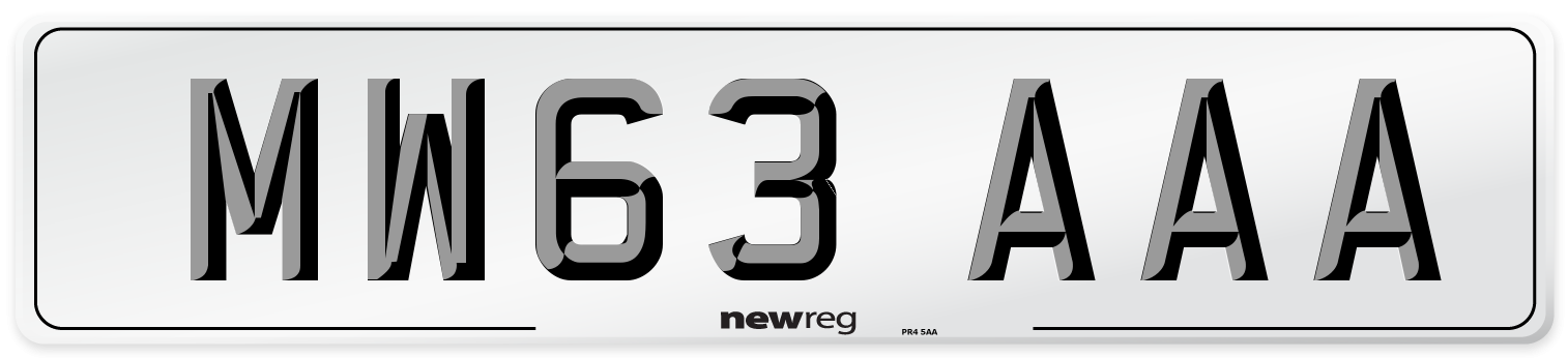 MW63 AAA Number Plate from New Reg